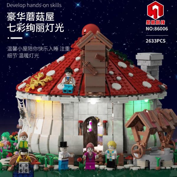 JUHANG 86006 Mushroom House with Lights with 2633 pieces 13 - MOULD KING