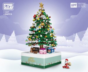 LOZ 1237 Christmas Tree Music Box with 506 pieces