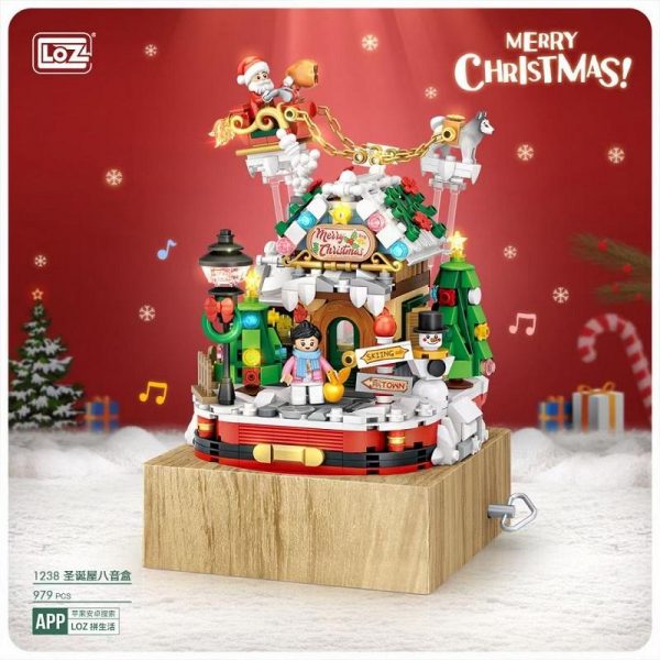 LOZ 1238 Merry Christmas Music Box with 979 pieces 1 - MOULD KING
