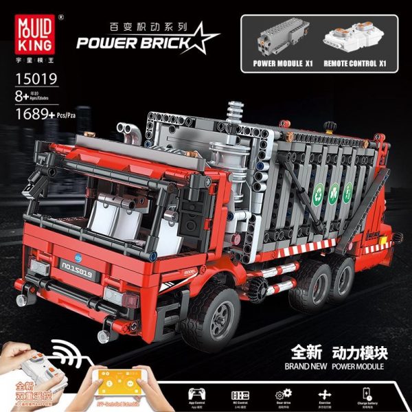 Mould King 15019 RC Garbage Truck with 1689 pieces 1 - MOULD KING