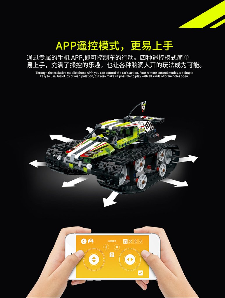 Mould King 13024 RC Tracked Racer with 410 pieces