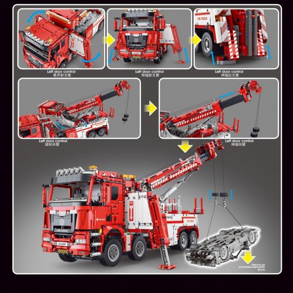 TGL T4007 RC Fire Truck with 5030 pieces 4 - MOULD KING