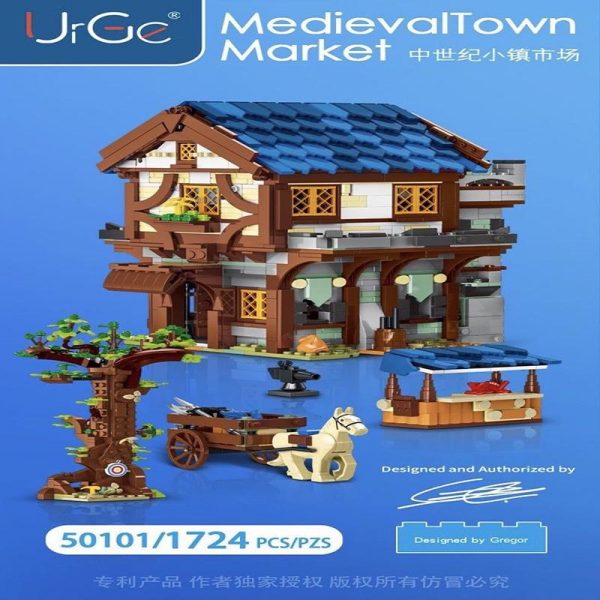 URGE 50101 Medievaltown Market with 1724 pieces 1 - MOULD KING