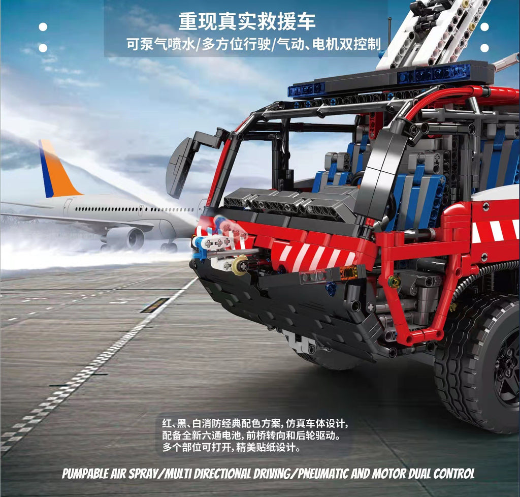 Mould King 19004 RC Pneumatic Airport Rescue Vehicle with 6653 pieces