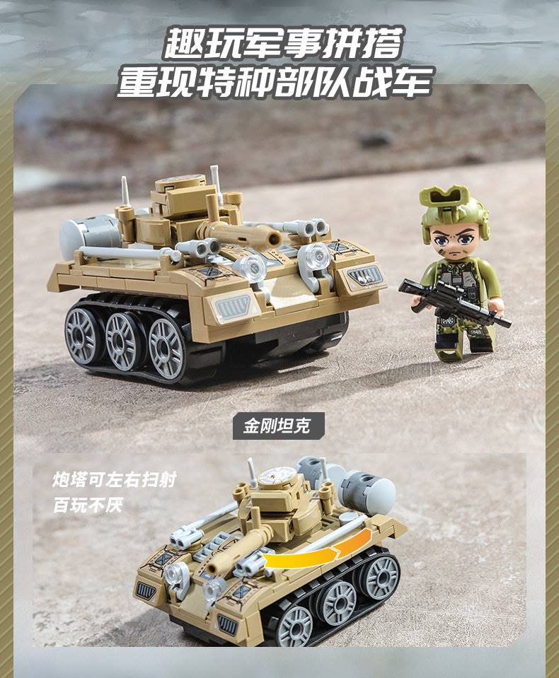 Qman 22011 Military Mini Set 4 in 1 with 624 pieces