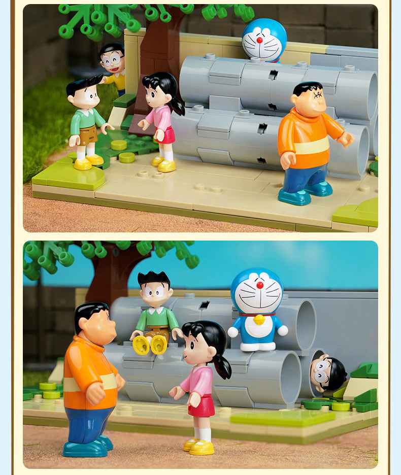 Qman K20409 Doraemon Cement Pipe Vacant Land with 266 pieces