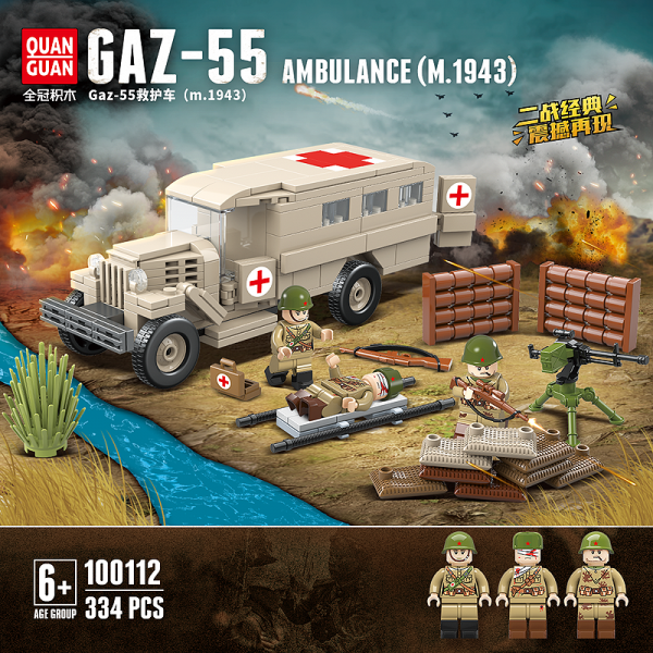 QuanGuan 100112 Soviet Army Gaz 552 Ambulance with 334 pieces 1 - MOULD KING