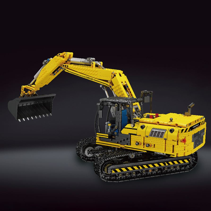 Mould King 17032 RC Yellow Mechanical Excavator with 1828 pieces