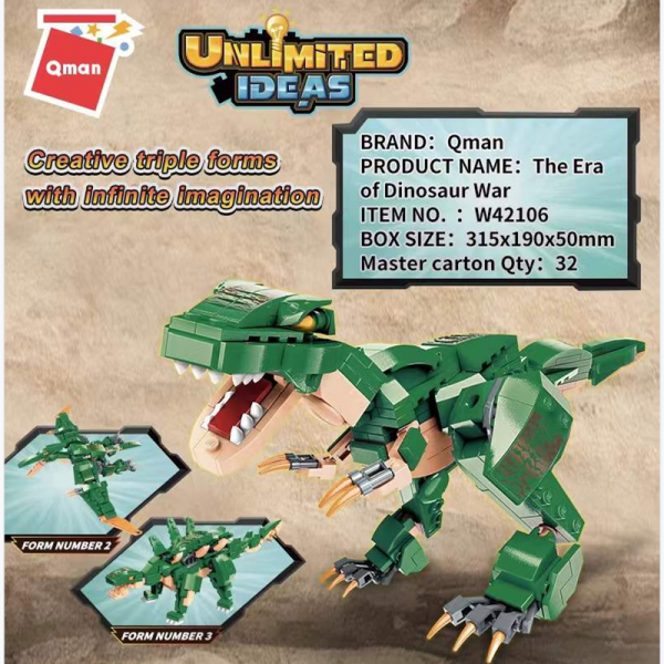 Qman W42106 The Era of Dinosaur War 3 in 1 with 287 pieces 1 - MOULD KING