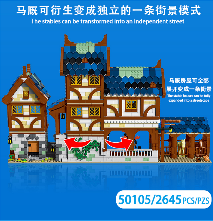 URGE 50105 Medieval Town Stable with 2645 pieces