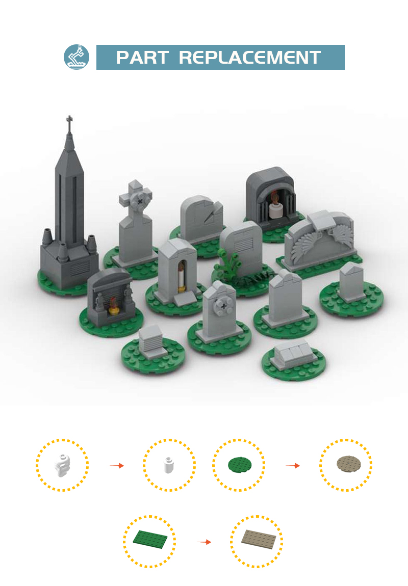 MOC-99491 Tombstones with 232 Pieces