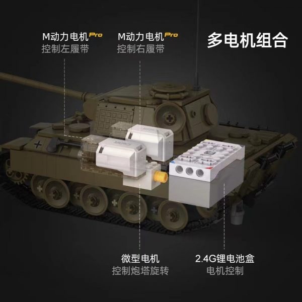 Military CADA C61073 RC WWII Classic Panther Tank 6 - MOULD KING