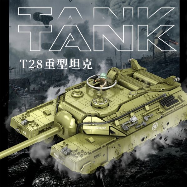 Military PANLOS 628010 T28 Heavy Tank 4 - MOULD KING
