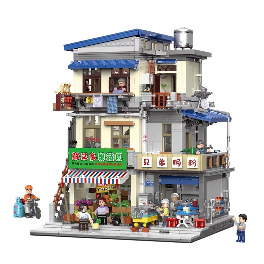 XINGBAO 01037 City Village Fan Sausage Store with 3180 Pieces
