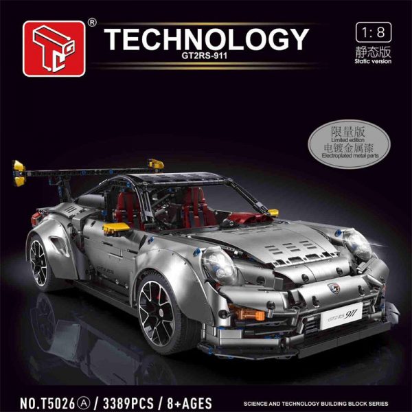Technic TGL T5026A GT2RS 911 Silver 1 - MOULD KING