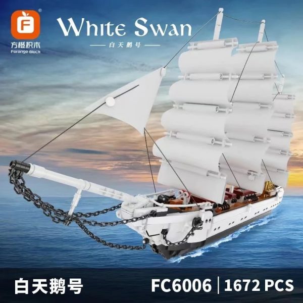 FORANGE FC6006 White Swan Sailboat 10 - MOULD KING