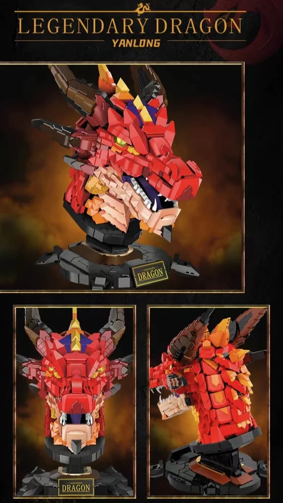  LELE LN1008 Legendary Fire Dragon Head Yanlong With 2713 Pieces