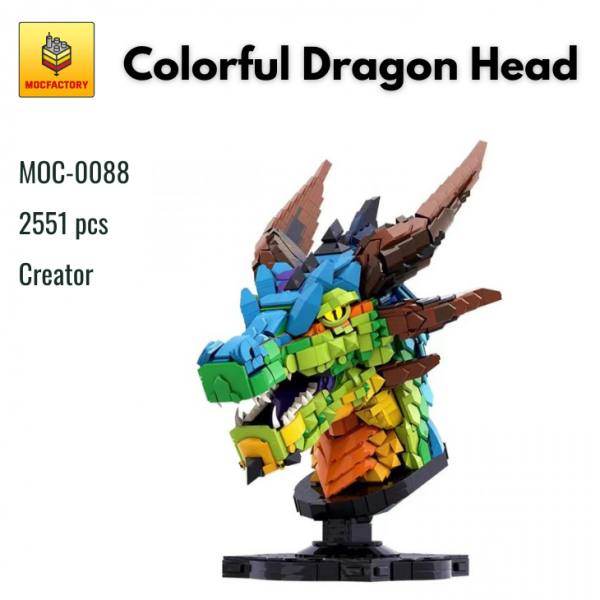 MOC 0088 Colorful Dragon Head 1 - MOULD KING
