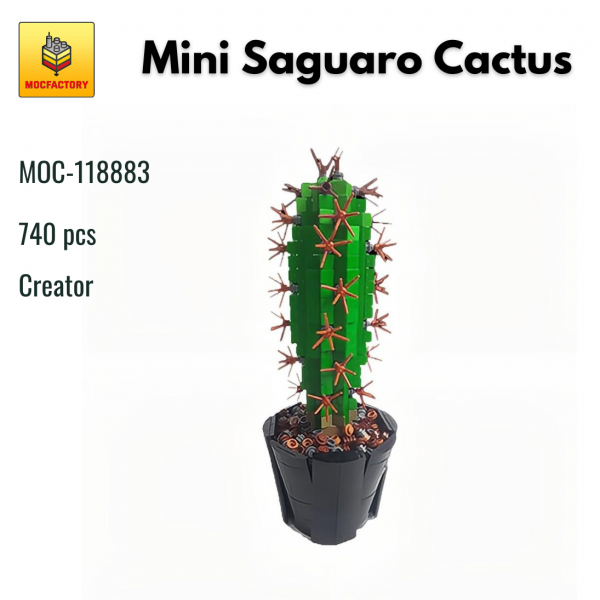 MOC 118883 Creator Mini Saguaro Cactus Carnegiea Gigantea MOC FACTORY - MOULD KING