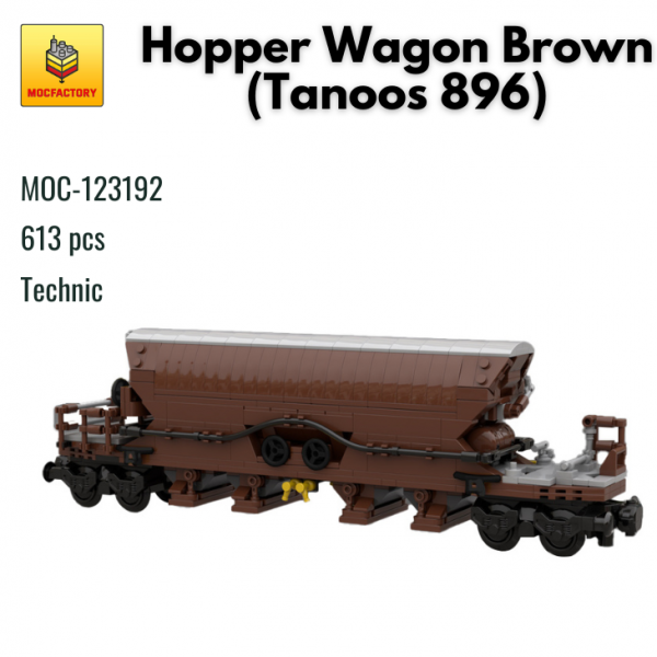 MOC 123192 Technic Hopper Wagon Brown Tanoos 896 MOC FACTORY - MOULD KING