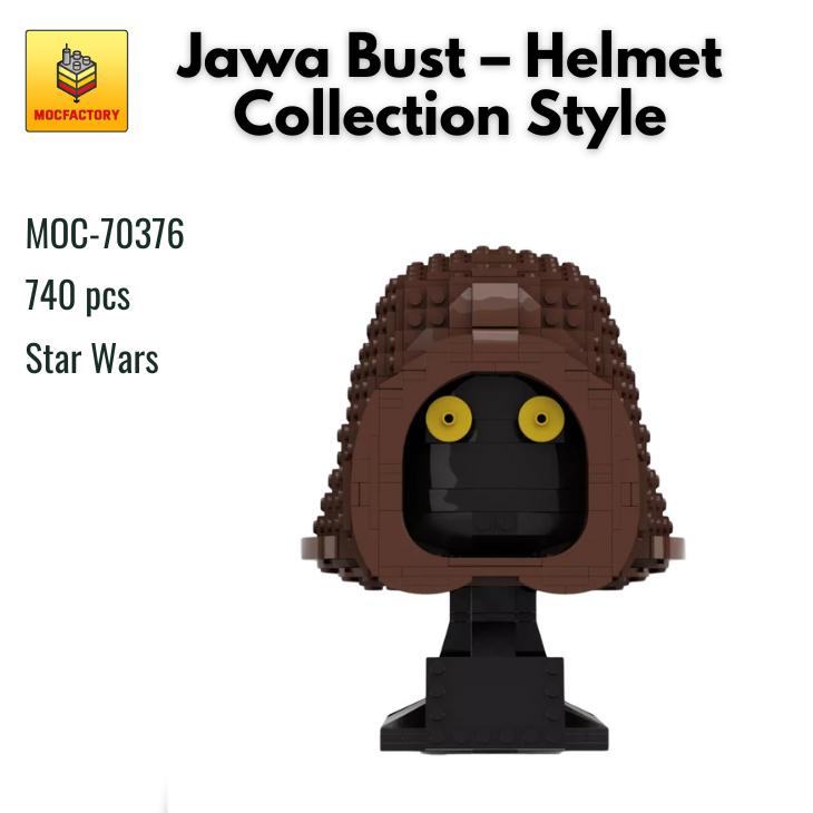 MOC-70376 Jawa Bust – Helmet Collection Style With 740 Pieces