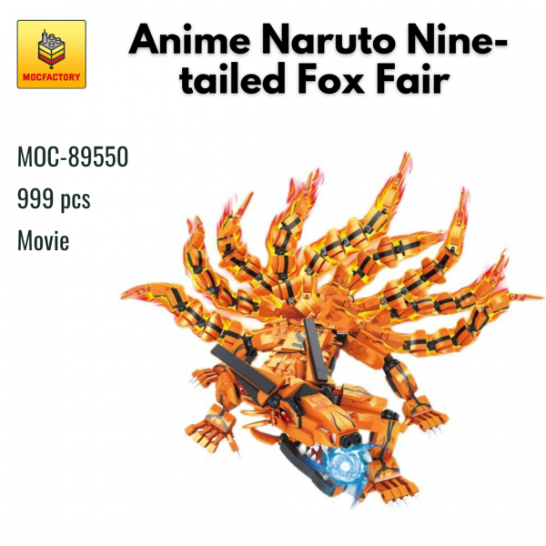 MOC 89550 Movie Anime Naruto Nine tailed Fox Fair MOC FACTORY - MOULD KING