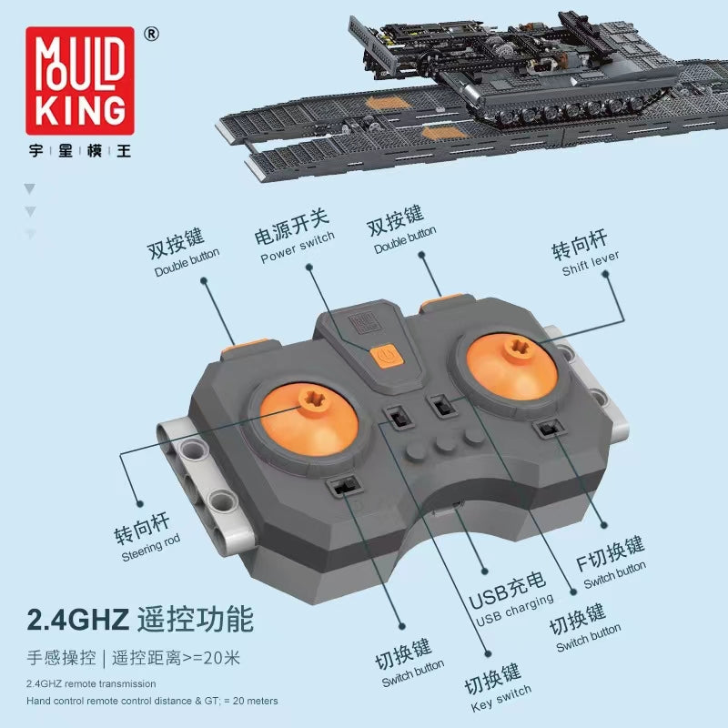  Mould King 20002 RC Bridge Tank With 2388 Pieces
