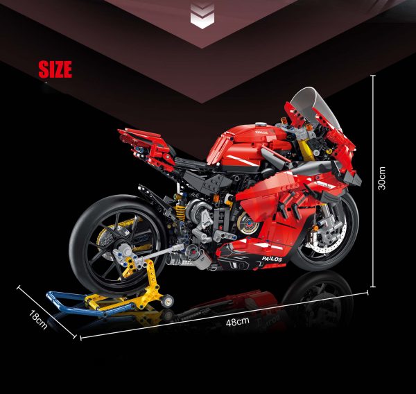 Red Ducati V4S Motorcycle PANLOS 672101 1 - MOULD KING