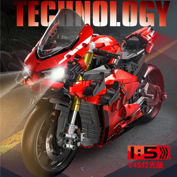 Red Ducati V4S Motorcycle PANLOS 672101 4 - MOULD KING