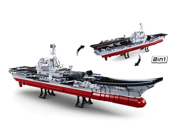 SLUBAN M38-B0698 Type 002 Aircraft Carrier Shandong Ship 1:450 With 1636 Pieces