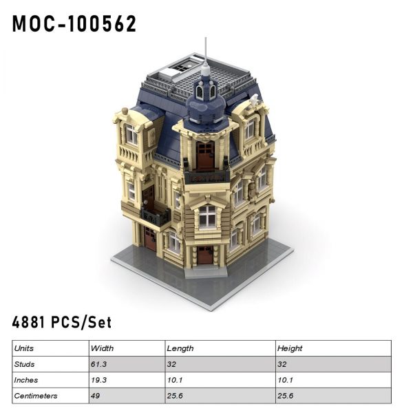 Beaux Arts Modular Building With Interior MOC 100562 1 - MOULD KING