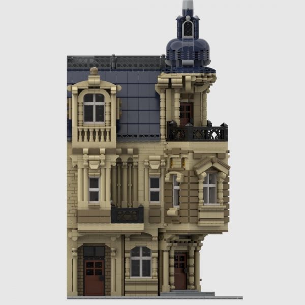 Beaux Arts Modular Building With Interior MOC 100562 4 - MOULD KING