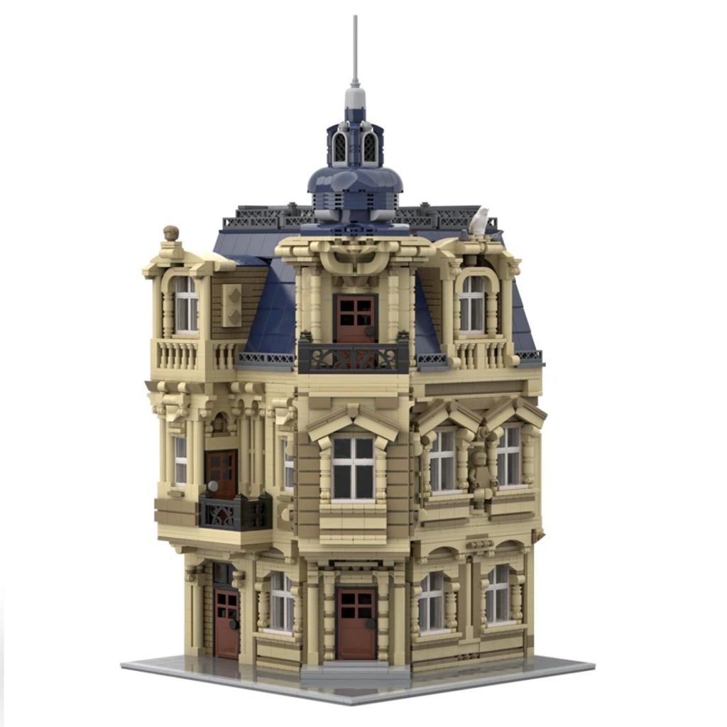 MOC-100562 Beaux-Arts Modular Building With Interior With 4881 Pieces