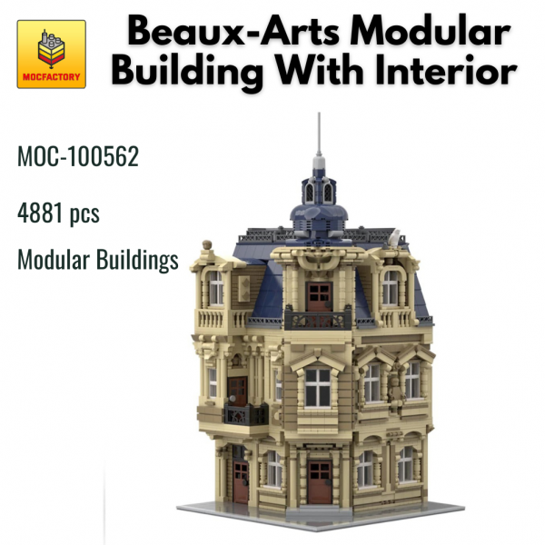 MOC 100562 Modular Buildings Beaux Arts Modular Building With Interior MOC FACTORY - MOULD KING
