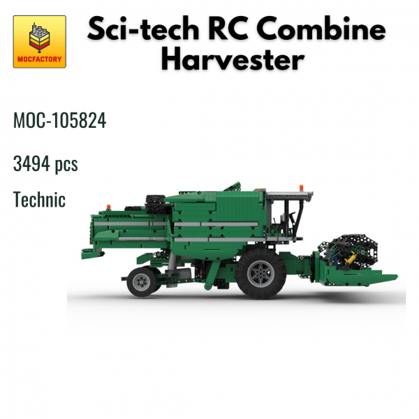 MOC 105824 Technic Sci tech RC Combine Harvester MOC FACTORY - MOULD KING