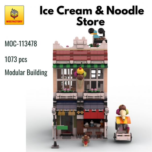 MOC 113478 Modular Building Ice Cream Noodle Store Street View MOC FACTORY - MOULD KING