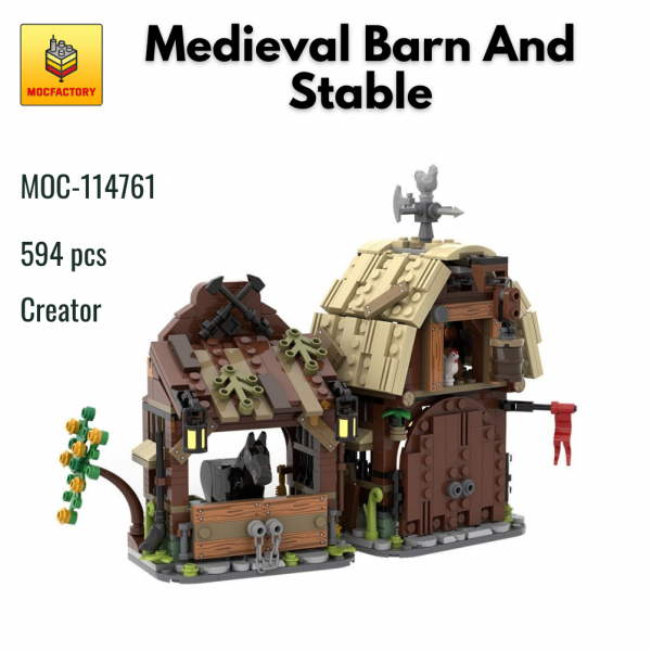 MOC 114761 Creator Medieval Barn And Stable MOC FACTORY - MOULD KING
