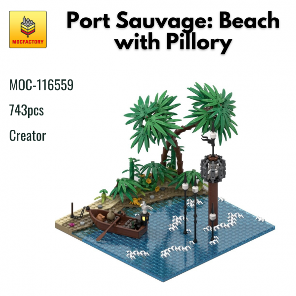 MOC 116559 Creator Port Sauvage Beach with Pillory MOC FACTORY - MOULD KING
