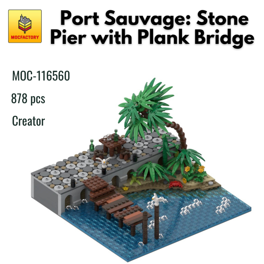 MOC-116560 Port Sauvage: Stone Pier with Plank Bridge With 878