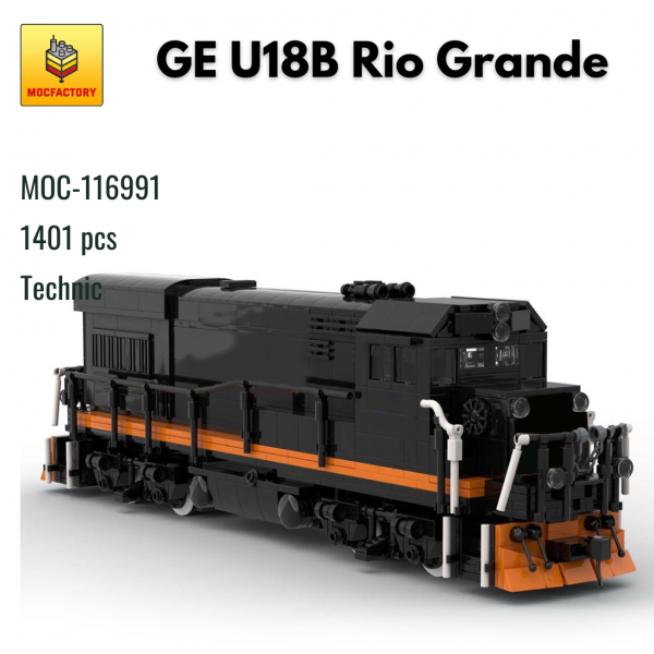 MOC 116991 Technic GE U18B Rio Grande Fantasy Livery MOC FACTORY - MOULD KING