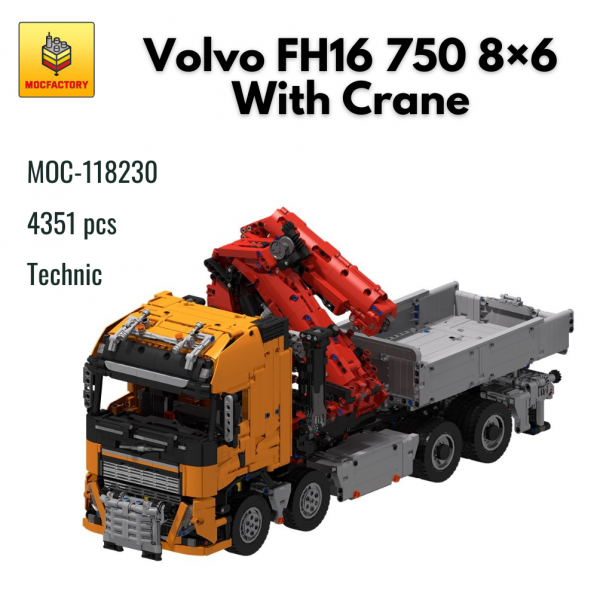 MOC 118230 Technic Volvo FH16 750 8×6 With Crane MOC FACTORY - MOULD KING