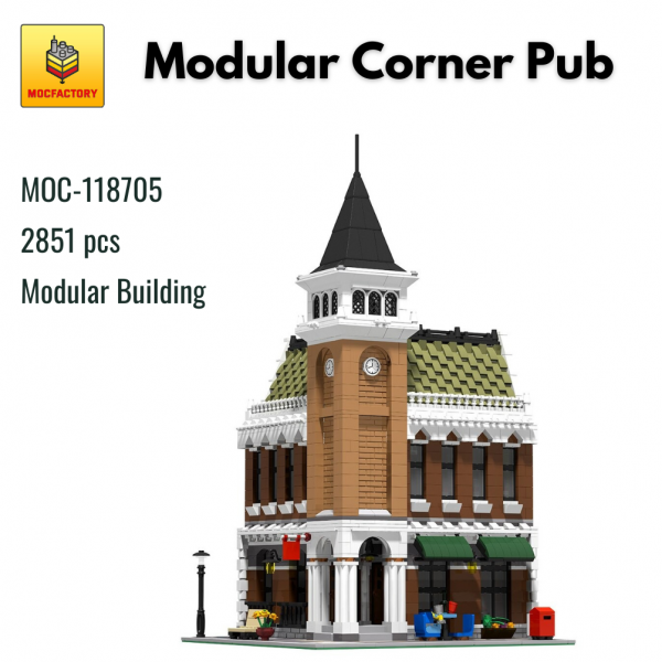 MOC 118705 Modular Building Modular Corner Pub MOC FACTORY - MOULD KING