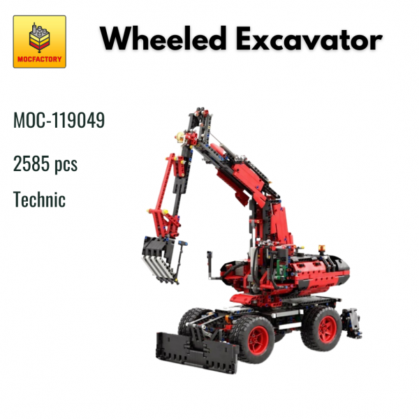 MOC 119049 Technic Wheeled Excavator MOC FACTORY - MOULD KING