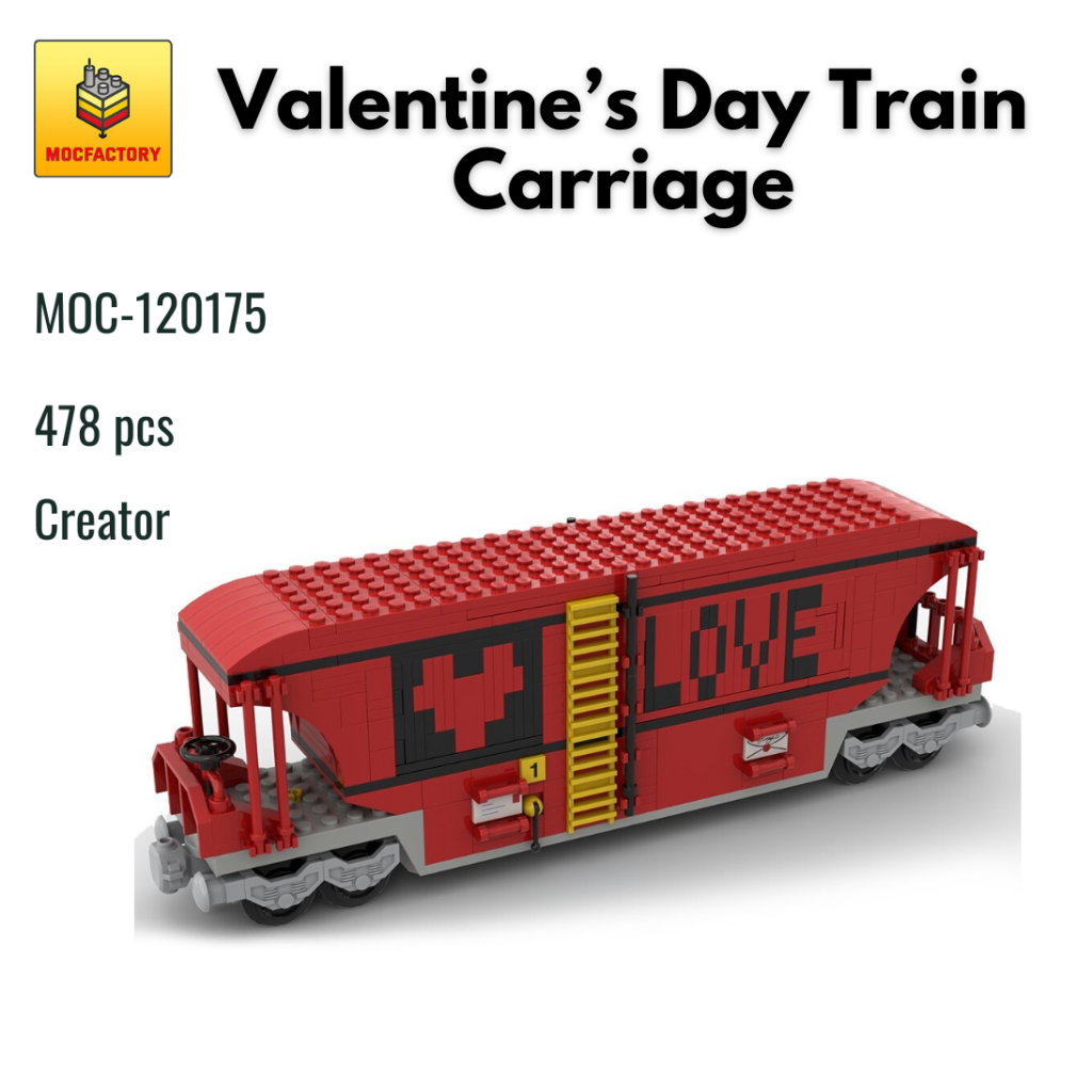 MOC-120175 Creator Valentine’s Day Train Carriage
