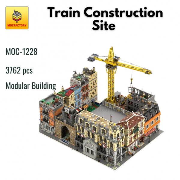 MOC 1228 Modular Building Train Construction Site MOC FACTORY - MOULD KING