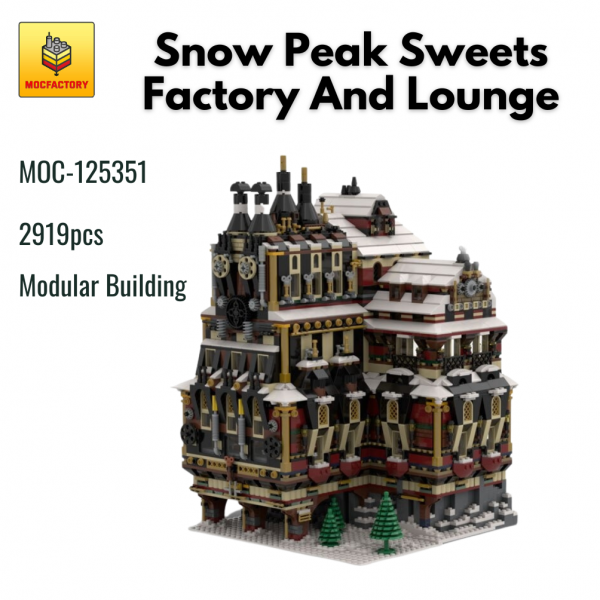 MOC 125351 Modular Building Snow Peak Sweets Factory And Lounge MOC FACTORY - MOULD KING