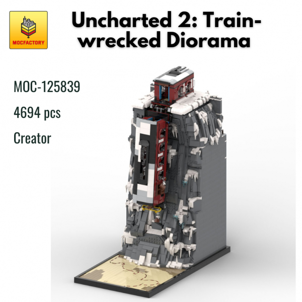 MOC 125839 Creator Uncharted 2 Train wrecked Diorama MOC FACTORY - MOULD KING