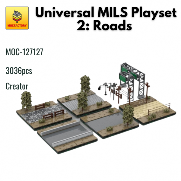 MOC 127127 Creator Universal MILS Playset 2 Roads MOC FACTORY - MOULD KING