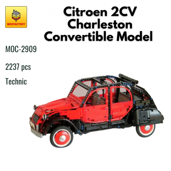 MOC 2909 Technic Citroen 2CV Charleston Convertible Model MOC FACTORY - MOULD KING