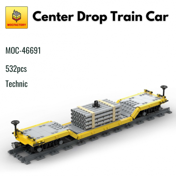 MOC 46691 Center Drop Train Car - MOULD KING